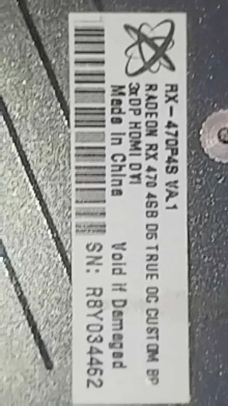 Tarjeta Gráfica XFX RX470 4GB DDR5