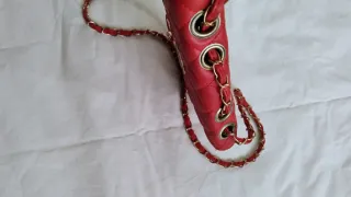 Borsa Chanel tracolla rossa oro alla moda