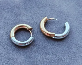 Pendientes de Aro Bitono Reversibles