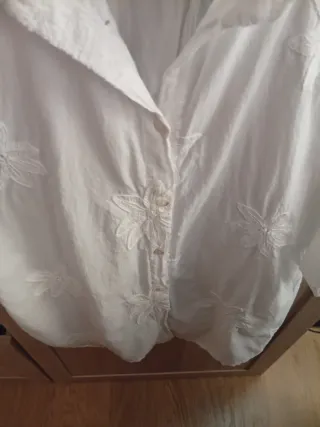 Camicia bianca ricamata da donna XL