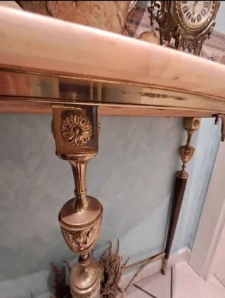 Consolle Stile Liberty Marmo Metallo Legno