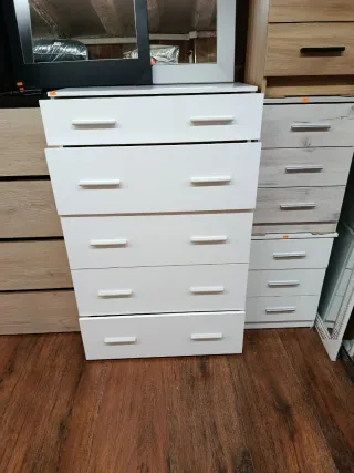 Cómoda blanca 5 cajones