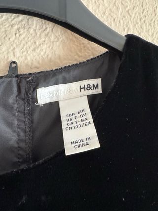 Vestido negro terciopelo niña talla 7-8 (128)