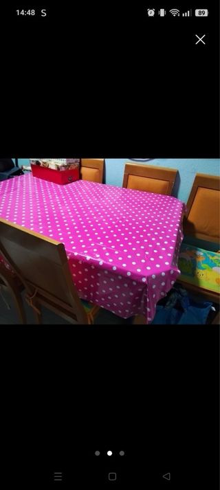 Mesa extensible madera + 6 sillas