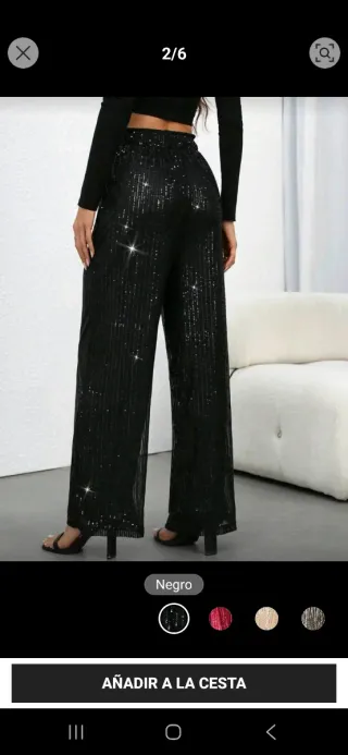 Pantalón lentejuelas negro Talla M sin estrenar