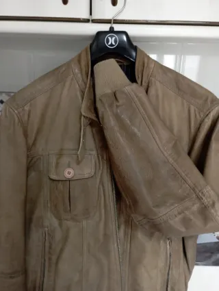 Cazadora de cuero para caballero