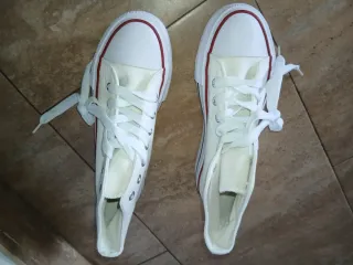 Bambas altas tela blancas talla 37