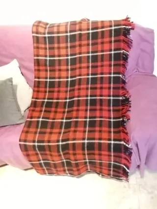 Manta de lana a cuadros