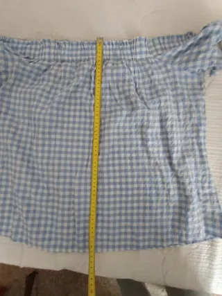 Blusa cuadros vichy azul y blanco Talla XL