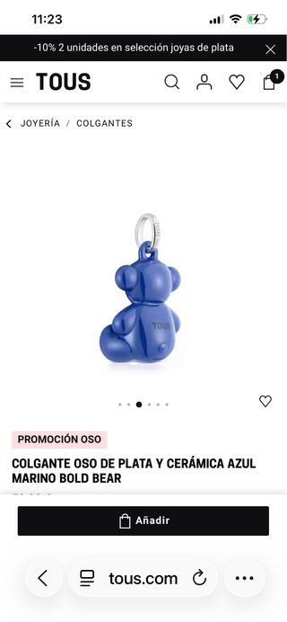 Colgante Oso Tous Cerámica y Plata