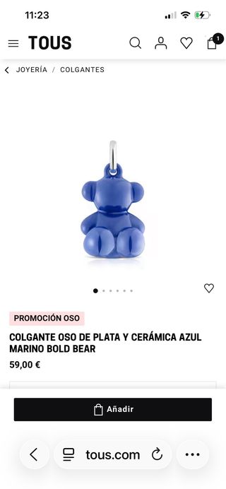 Colgante Oso Tous Cerámica y Plata