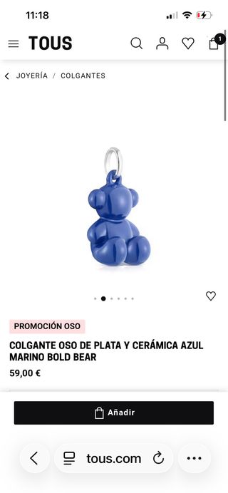 Colgante Oso Tous Cerámica y Plata