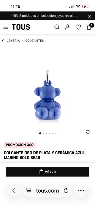 Colgante Oso Tous Cerámica y Plata