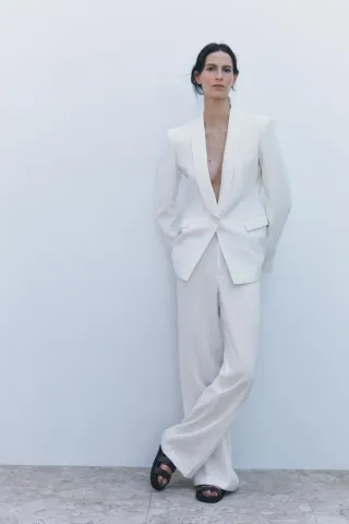 Completo giacca e pantaloni Zara donna bianco