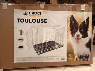 Trasportino per cani in metallo con 2 porte