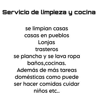 Limpieza y cocina en general