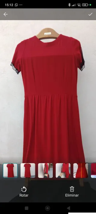 Vestido rojo con encaje
