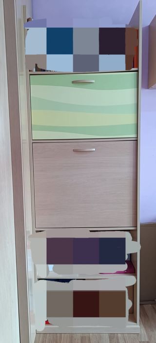 Armario esquinero, muebles almacenaje y escritorio