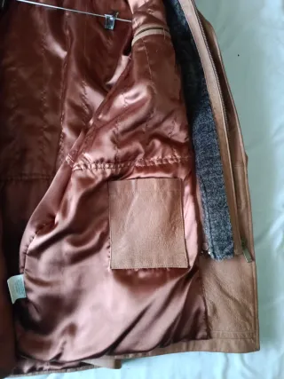 Chaquetón de piel Simplicity Marrón Talla 54