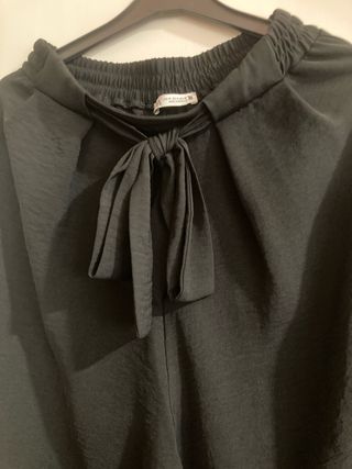 Pantalón Zara Ancho elegante con lazo en cintura