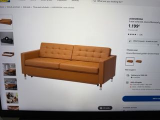 Sofá-cama IKEA LANDSKRONA pele
