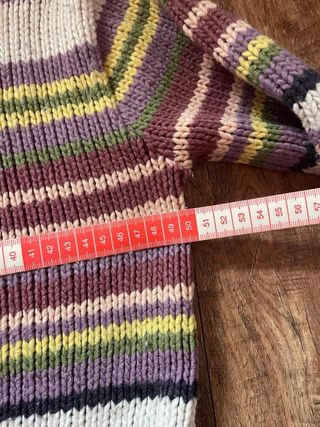 Jersey Y2K rayas oso crochet