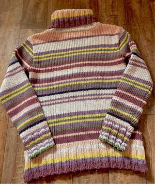 Jersey Y2K rayas oso crochet