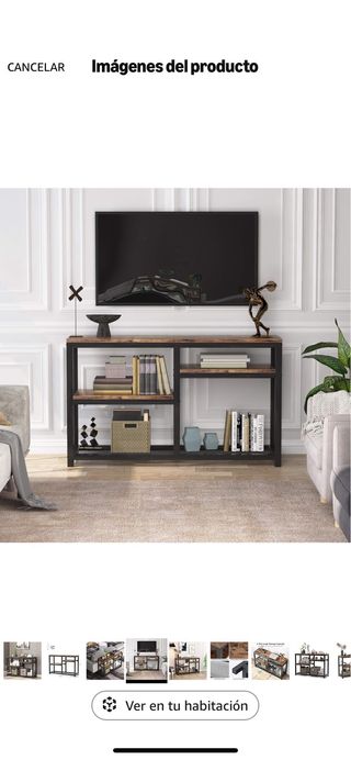 Mueble recibidor metal y madera