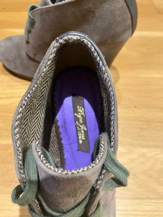 Botines Pepe Jeans piel cordones tacón grises