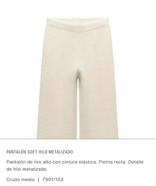 Pantalón punto Zara beige Talla S