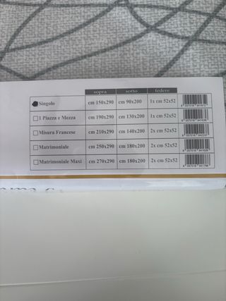 Completo letto flanella singolo
