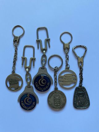 Lote llaveros de bancos vintage antiguos