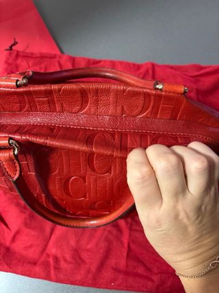 Bolso Vintage Carolina Herrera piel Rojo