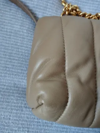 Bolso Bimba y Lola Piel Beige Dorado 25cm x13.