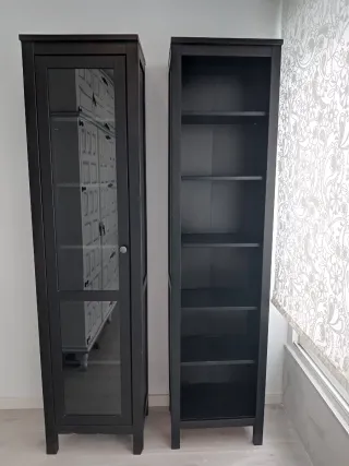 Conjunto Ikea: Vitrina y Estantería Negra