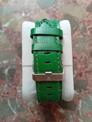 Elegante reloj dorado y verde