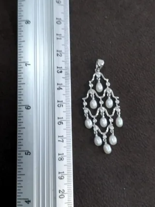 Colgante Plata Perlas y Circonitas Nuevo