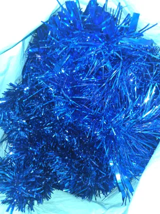 Bolas Navideñas Decoración Azul y Plateado