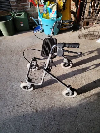 Deambulatore da esterno con seduta e cestino