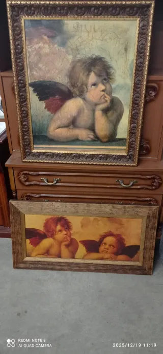 Cuadro de Cupido con Marco Dorado