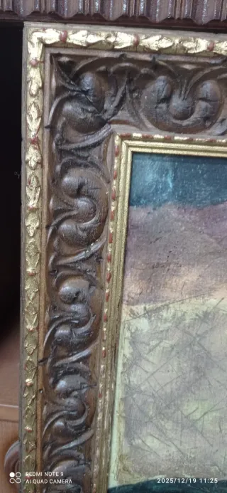 Cuadro de Cupido con Marco Dorado