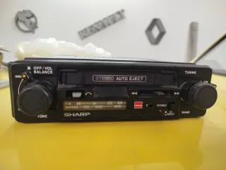 Radio Cassette Antiguo Negro/Plata