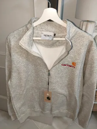 Sudadera Carhartt Gris Media Cremallera