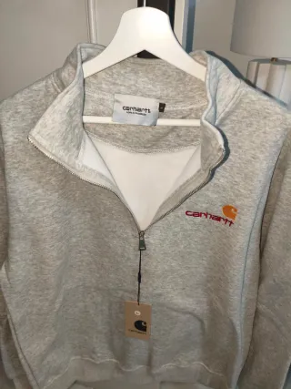 Sudadera Carhartt Gris Media Cremallera