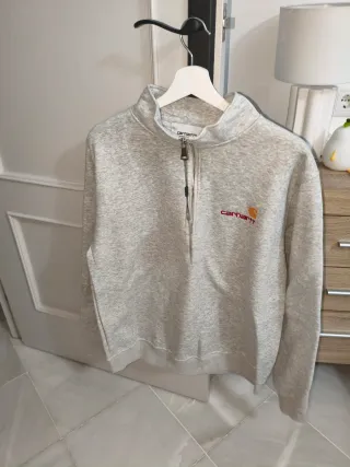 Sudadera Carhartt Gris Media Cremallera