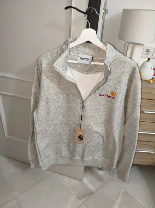 Sudadera Carhartt Gris Media Cremallera