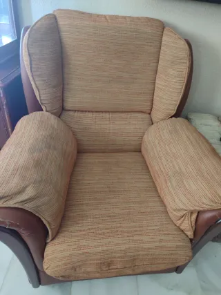 Sofá Tresillo Tela y Piel