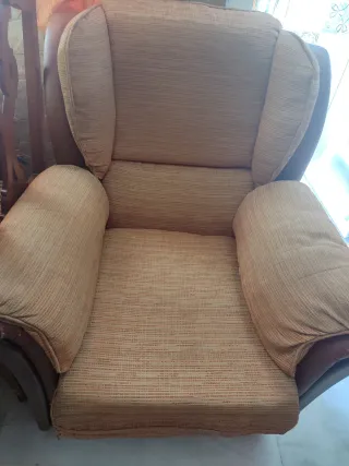 Sofá Tresillo Tela y Piel