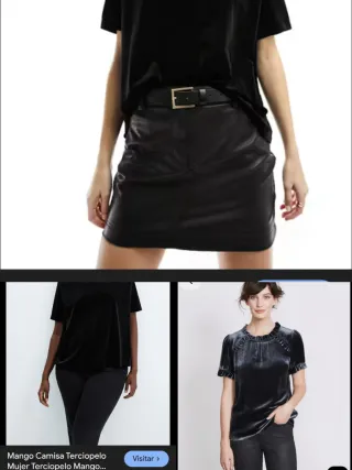 Blusa negra terciopelo Pieces