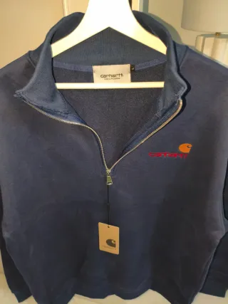 Sudadera Carhartt Azul Media Cremallera